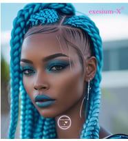 X-Pression Afrika Örgüsü ve Rasta İçin Sentetik saç  165GR-BLUE3-1