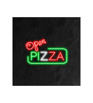 Open PIZZA Yazılı ve Şekilli Neon Tabela