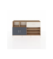 Arges Konsol 6 Raflı Tek Çekmeceli 2 Kapaklı 176x30x99 Çam-Antrasit/Aytaşı