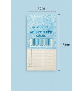 Sam Matbaa Adisyon Bilgi Fişi, Adisyon Defteri (24 cilt) 100 Yapraklı, Numaralı Ölçüsü: 7x15 cm.