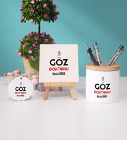 Göz Doktoru Kalemlik Dekoratif Taş Baskı Anahtarlık