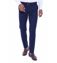Düz Slim Fit Lacivert Erkek Kumaş Pantolon - Wessi (Mavi)