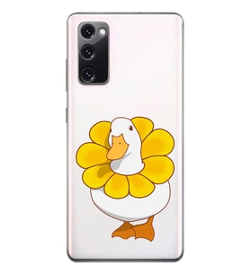 Samsung Galaxy S20 FE Uyumlu Tatlı Ördek Desenli Şeffaf Telefon Kılıfı