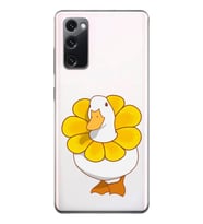 Samsung Galaxy S20 FE Uyumlu Tatlı Ördek Desenli Şeffaf Telefon Kılıfı