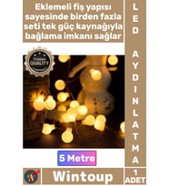 #Led Dekoratif Işık Yılbaşı Süsleme Şeffaf Kablo Fişli Eklemeli 5 Metre 28 Led Gün Işığı Aydınlatma
