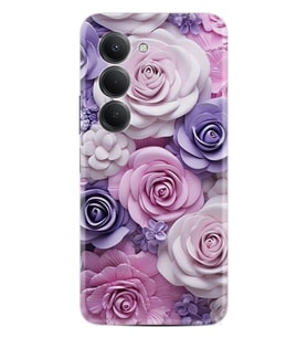 Xiaomi Redmi 15 Kılıf Boutique Baskılı Resimli Mor Güller Pcode -029