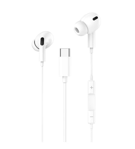 Oppo A5x / A5 Pro 5G / A18 / A38 / A57 / A58 / A78 / A98 uyumlu Silikonlu Type-C Kulaklık (Beyaz)