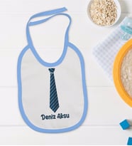 BK Kids Kişiye Özel Mavi Bebek Mama Önlüğü - Model 175