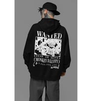 Anime Karakter Baskılı Unisex Oversize Monkey D. Luffy Hoodie