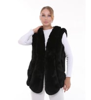 Soft Rugan Deri Detaylı Yelek (Siyah)