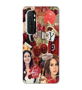 Xiaomi Mi Note 10 LITE Uyumlu Lana Del Rey Kolaj Tasarımlı Şeffaf Telefon Kılıfı