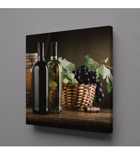ŞARAPLAR VE ÜZÜM KANVAS TABLO 30x30cm (Karışık)