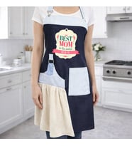 BK Gift Kişiye Özel Anneler Günü Tasarımlı Pamuk Denim Havlu Detaylı Mutfak Önlüğü -4, Anneye Hediye, Anneler Günü Hediyesi