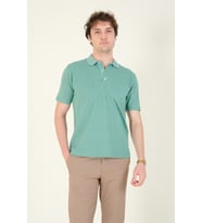 Giyim Dünyası Erkek Desenli Cepli Polo Yaka T-Shirt Mint (Mint Yeşili)