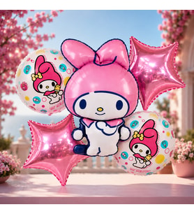 VIP YÜKSEK KALİTE 15 ADET MY MELODY FOLYO BALON FULL SET MY MELODY KONSEPT BALON MY MELODY BALON
