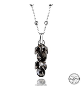 Swarovski Crystal Taşlı Salkım Gümüş Kadın Kolye