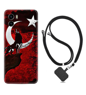 Vivo Y15S Y32 Y33S Y51 Y53S Kılıf Boyun Askılı Silikon Wolf and Moon 2 1381