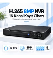 H.265 8MP 16 Kanal NVR Güvenlik Kamerası Kayıt Cihazı