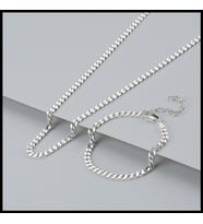 Gümüşistan 925 Ayar Gümüş Gurmet Zincir Kolye-Bileklik Set