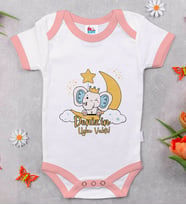 BK Kids Kişiye Özel Pembe Bebek Body Zıbın - Model 131