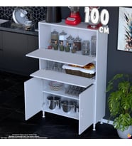 Eliusta Vento 100 cm Çok Amaçlı Mutfak Kiler Dolabı Üst Kapaklı Banyo Ayakkabılık Boy Dolabı 100x150x32