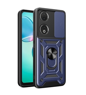 Honor 90 Kılıf Kamera Korumalı Zırh Tank Sürgülü Vega Kapak (Mavi)