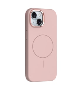 Apple iPhone 14 Uyumlu Kılıf M-Safe Şarj Özellikli Metal Kamera Çerçeveli Zore Edi Silikon Kapak (Rose Gold Altın)