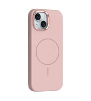 Apple iPhone 14 Uyumlu Kılıf M-Safe Şarj Özellikli Metal Kamera Çerçeveli Zore Edi Silikon Kapak (Rose Gold Altın)