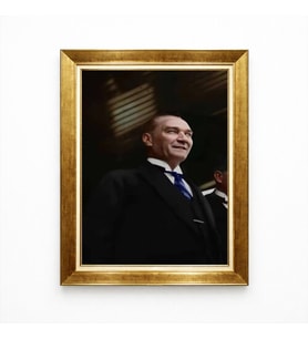 Tablore Atatürk Kanvas Tablo - Siyah Ceketli Karizmatik Portre - Dekoratif Duvar Tablosu
