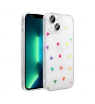 iPhone 13 Kılıf Şeffaf Figürlü Folk Sert Kılıf Kalp