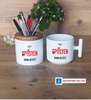 Optisyen Kalemlik, Kupa Bardak T Kişiye Özel Hediye (Model 1)
