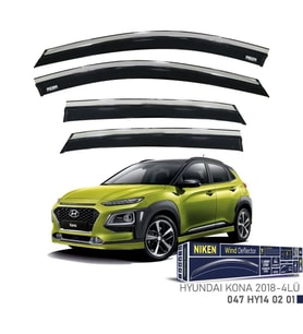 Hyundai Uyumlu Kona -2018-Kromlu Cam Rüzgarlığı 4Lü Parça