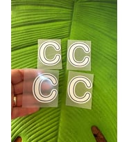 5X4 CM ÜTÜ İLE YAPIŞAN C HARFİ TRANSFER BASKI ARMA (Beyaz)