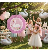 Kuğu Pinyata Pembe 42 cm Sopalı Doğum Günü Parti Oyunu Şeker Doldurulabilir