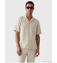LCW Vision Bej Regular Fit Keten Görünümlü Erkek Gömlek
