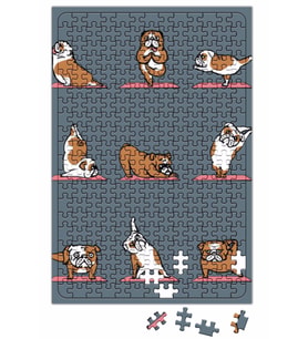 Bulldog Yoga Pug Köpek Puzzle 240 Parça Yapboz
