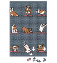 Bulldog Yoga Pug Köpek Puzzle 240 Parça Yapboz