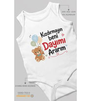 Kızdırmayın beni dayımı ararım Sıfır Kollu Bebek Zıbını %100 Pamuk