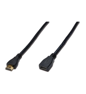 HDMI High Speed wih Ethernet Uzatma Kablosu (HDMI 1.4), 2160p, Ultra HD 4K, HDMI tip A Erkek - HDMI tip A Dişi, 3 metre,  AWG30 , 3x zırhlı, UL, altın kaplama, siyah renk