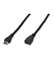 HDMI High Speed wih Ethernet Uzatma Kablosu (HDMI 1.4), 2160p, Ultra HD 4K, HDMI tip A Erkek - HDMI tip A Dişi, 3 metre,  AWG30 , 3x zırhlı, UL, altın kaplama, siyah renk