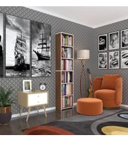 Kenzlife kitaplık süper ga 180*40*19 cvz 6 katlı tek bölme çift bölme opsiyonlu ofis mutfak banyo dolabı arkalıksız (Karışık)