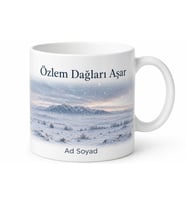 Muş Kış ve Ova Temalı Kupa Bardak - Özel Tasarım Hediye Porselen Kupa
