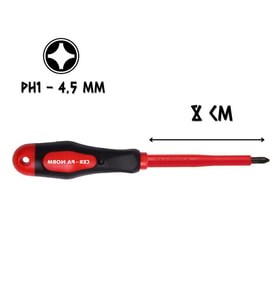 Cer-Pa Norm Prosoft İzoleli Tornavida Mıknatıslı YILDIZ Uçlu PH1 - 8 cm.