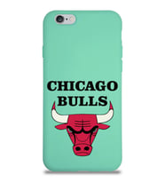 Apple iPhone 6S Plus  Lansman Kılıf Chicago Bulls Tasarımlı Altı Kapalı İçi Kadife Kaplı  Kapak (Şeffaf)