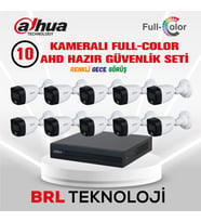 Dahua 10 Kameralı Renkli Gece Görüşlü Full HD Güvenlik Kamera Seti