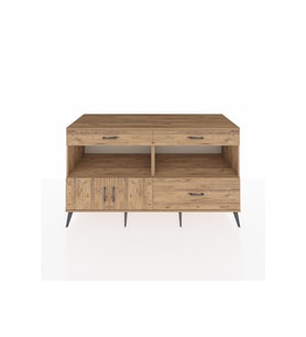 Kronos Konsol 2 Raflı 3 Çekmeceli 2 Kapaklı 176x59x99 Çam-Çam