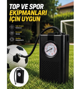 Çok Amaçlı Taşınabilir Hava Pompası Araç Bisiklet Top Lastik Şişirme Pompası