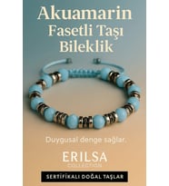 Sertifikalı Akuamarin Fasetli Taşı Bileklik 6x6 mm – Duygusal Denge ve Sakinlik Taşı (Çok Renkli)