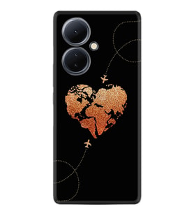 Vivo V29 Lite Kılıf Silikon Desen Özel Seri Plane Heart 1721