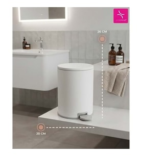 CİGO ÇLK.PEDALLI ÇÖP 3LT.MAT BEYAZ/GRİ -100372